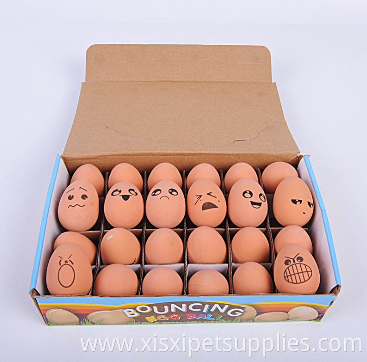 amazon hot selling Funny Cute Eggs Rubber Solid Elastic Ball Dog toy
